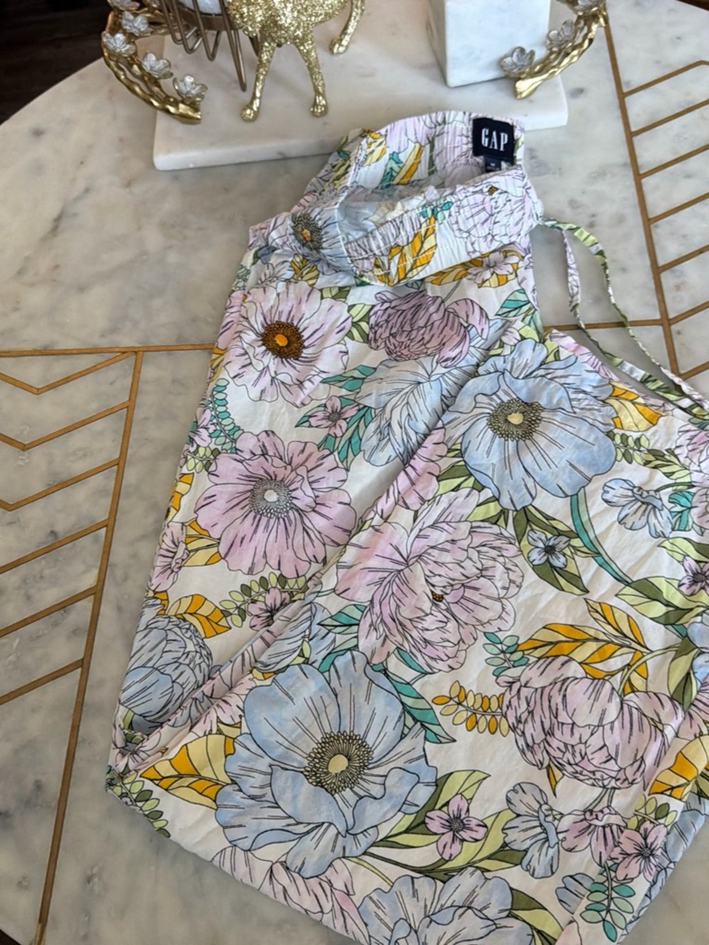GAP Pastel Floral Cotton Sleepwear Top in Pink, Blue & Yellow